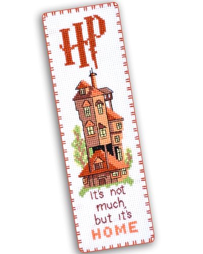 Personalized.Design Kreuzstich-Set mit Papiermuster "It's not much but it's home" – gezähltes Kreuzstich-Lesezeichen mit The Burrow, Weasley's Family Home von Personalized.Design