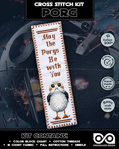 Personalized.Design Star Wars Kreuzstich-Set Porg - Stickset Lesezeichen mit Motiv von Personalized.Design