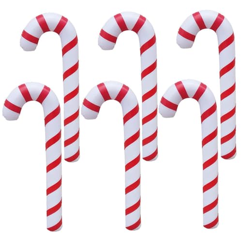 Candy Cane Weihnachtsdekorationen 6 Stück 35 aufblasbare Weihnachtsbonbonbaumstöcke Dekorative Hängs Süßigkeiten Ornamente für Weihnachten, Partyversorgung, Innenräume, Outdoor, Weihnachtsdekoration von Pesoncarl