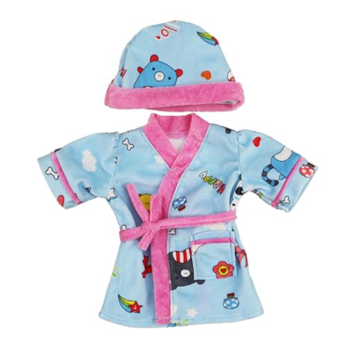 Pesoncarl Kleidungszubehör Sets, Puppenpyjamas Babypuppe Robe Outfits Kleidung Warmer Verschleißzubehör mit Hut für 18-Zoll-Puppen von Pesoncarl