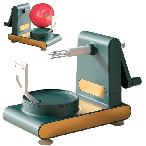 Pesoncarl Schäler für Küche, Obstschäler, Apfelbirnenschäler, Multi Obstschäler Maschine, Rotary Kartoffelschäler Entkerner, Schälmaschine für Mango Zitrone, Pfirsich, Orange Dunkelgrün von Pesoncarl