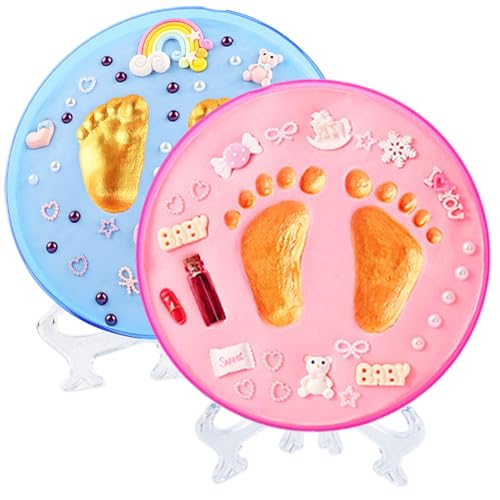 Putty Toys, Baby Hand- und Fußabdruck -Kit, sicheres Baby -Fußabdruck -Kit mit weichem Druckschlamm, versiegeltem Baby -Fußabdruck -Ornament -Kit, lustiges Paw Print Kit für neue Eltern Geschenkstil von Pesoncarl