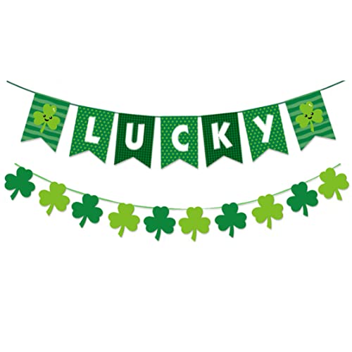 Pesoncarl st Patricks Day Decor, St. Patricks Day Decoration Irish Hanging Swirl Shamrock Banner Dekor für Partyversorgung (Lucky Clover) von Pesoncarl