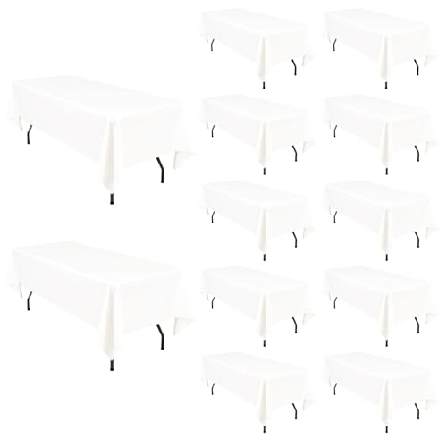 12 Packungen Elfenbeinfarbene Polyester-Tischdecken, 153 x 260cm für 6Fuß/1,8m große rechteckige Tische, waschbare rechteckige Polyester-Tischdecke für Hochzeit, Bankett, Veranstaltung, Party 12 Packungen Elfenbeinfarbene Polyester-Tischdecken, 153 x 260cm für 6Fuß/1,8m große rechteckige Tische, waschbare rechteckige Polyester-Tischdecke für Hochzeit, Bankett, Veranstaltung, Party von Pesonlook