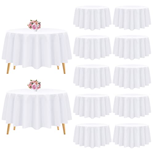 12 Packungen weiße Polyester-Tischdecke 228 cm weiß runde Tischdecke, waschbar Polyestergeweberunde Tischdecke für Hochzeit, Party, Geburtstag, Bankett 12 Packungen weiße Polyester-Tischdecke 228 cm weiß runde Tischdecke, waschbar Polyestergeweberunde Tischdecke für Hochzeit, Party, Geburtstag, Bankett von Pesonlook