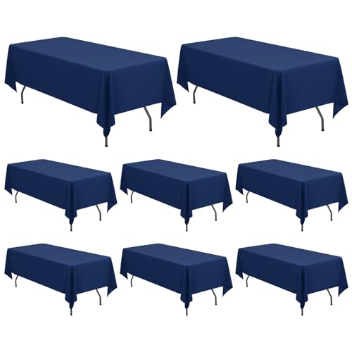 8 Packungen Marineblau Polyester-Tischdecken, 153 x 320 cm Waschbare rechteckige Polyester-Tischdecke für 2,4 m große rechteckige Tische für Hochzeit, Bankett, Veranstaltung, Party 8 Packungen Marineblau Polyester-Tischdecken, 153 x 320 cm Waschbare rechteckige Polyester-Tischdecke für 2,4 m große rechteckige Tische für Hochzeit, Bankett, Veranstaltung, Party von Pesonlook