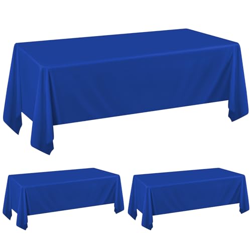 Pesonlook 2er-Pack königsblaue Tischdecken für 1,80 m große rechteckige Tische, 153x 260 cm, rechteckige Tischdecke aus Polyestergewebe, waschbare Tischdecke für Hochzeit, Empfang, Bankett, Party von Pesonlook