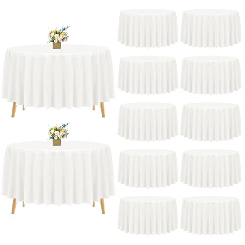 12 Stück Runde Tischdecke, elfenbeinfarben Polyester 228 cm waschbar runde Tischdecke für Hochzeit, Party, Bankett, Esszimmer, Buffet 12 Stück Runde Tischdecke, elfenbeinfarben Polyester 228 cm waschbar runde Tischdecke für Hochzeit, Party, Bankett, Esszimmer, Buffet von Pesonlook