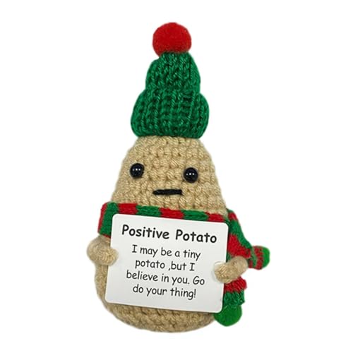 Lustige positive Häkelpuppe, Weihnachts-Häkelpuppe, emotionale Unterstützung, positive Plüsch-Strickpuppe, positives Stricken, Stressabbau-Spielzeug, Geschenk, Häkelpuppe, Ornament für Freunde, Büro, von Pessrrtewg