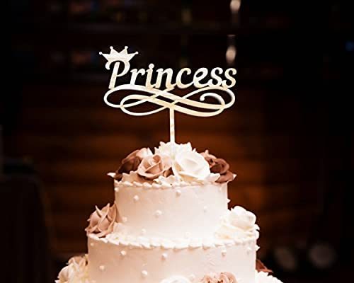 Cake Topper Happy Birthday Princess Prinzessin aus Holz Tortenaufleger Kuchendekoration Tortenfigur alles Gute zum Geburtstag Kuchen Dekoration Party Dekoration von Pet-Jos