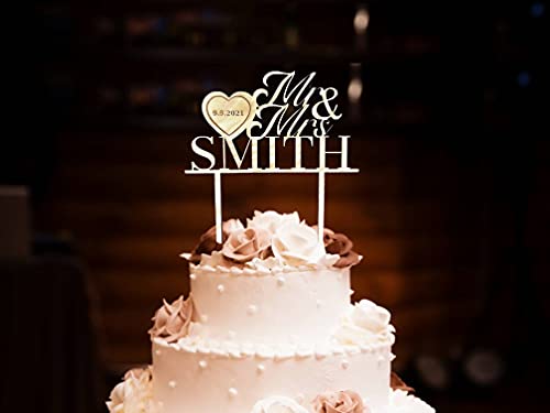 Cake Topper Personalisierte Holz Hochzeitstorte Hochzeit personalisiert mit Namen Datum Topper Jubiläum Kuchen Dekoration Party Dekoration Topper Wedding Custom Cake Topper von Pet-Jos