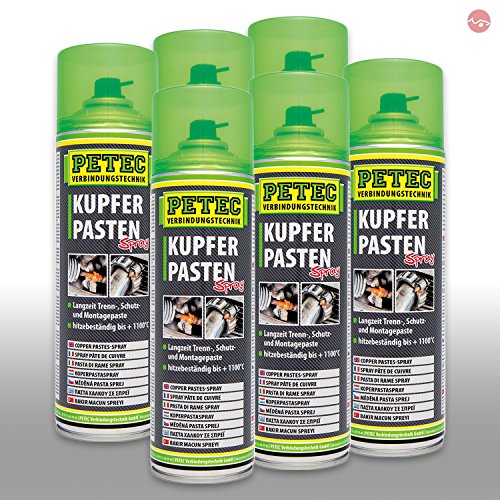 Petec_bundle 6X PETEC KUPFERPASTEN Spray Schmierpaste Rohr Flansch Schraube 500 ML 70350 von Petec_bundle