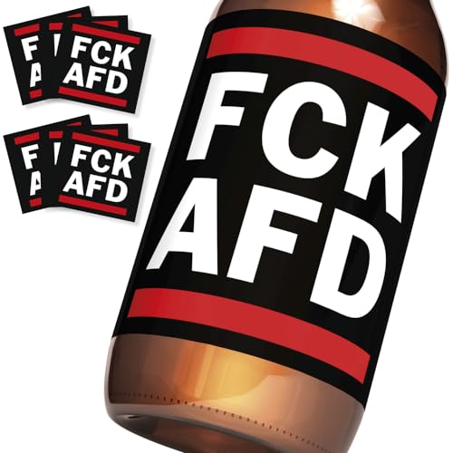 FCK AFD Sticker für Bier | 6 Bierflaschen Aufkleber gegen Rechts von Petit Paolo