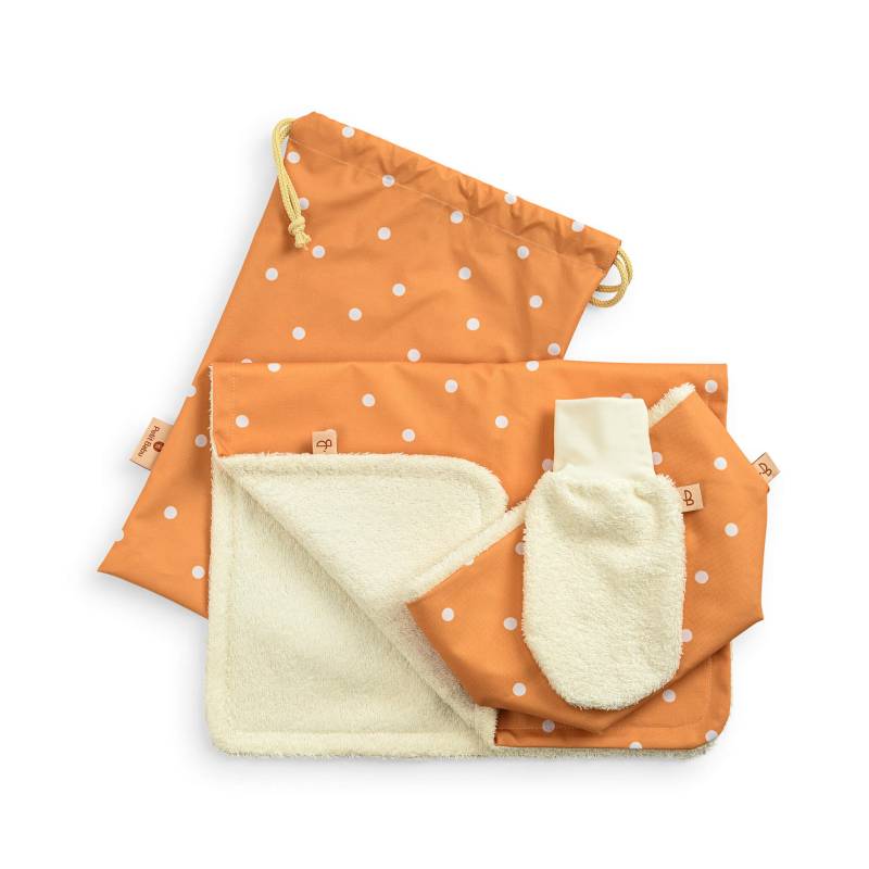 Geschenk-Set - Polka Dots Wasserabweisende Wickelunterlage, Utensilo Korb Und Waschtuch, Neues Baby Geschenk Set, Geschenk Für Neue Patente, Zur von PetitBabu