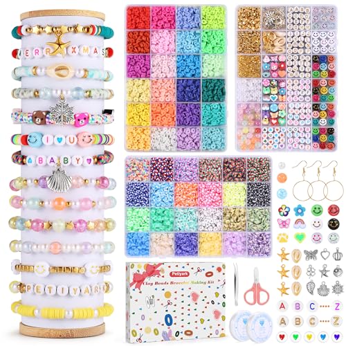 10600 Stück Perlen für armbänder 6mm,armbänder selber machen,armband set selber machen mit 320 Buchstaben und Smiley Perlen,Schmuck selber machen set perlen buchstaben für DIY Ketten,Ohrring,Halskette von Petiyark