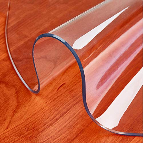 PVC Folie Schutzfolie Esstisch Rund Tischdecke Tischfolie Schutzfolie Tischschutz Transparent Tischschutzfolie1.5mm dick Tischdecken Wasserdicht für Garten/Esszimmer/Büro (Anpassbare Größe) (D: 110cm) von Petrhot