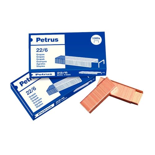 Petrus 55781 – Pack 1000 Heftklammern 22/6, 6 mm von Petrus