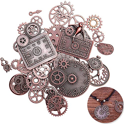 Peuirre 40 Stück Steampunk Zahnräder, Retro Zahnräder, Basteln Zahnrad Deko, Steampunk Schmuck Basteln, Steampunk Zahnrad, Steampunk Deko Basteln, für Handgemacht Schmuckherstellung Dekoration von Peuirre