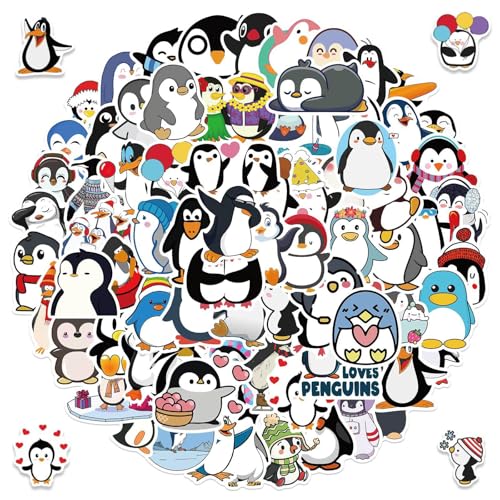 100 Stücke Nette Pinguin Aufkleber, Tier Sticker Set, Cartoon Tier Aufkleber Pinguin Thema Aufkleber, Klein PVC Aufkleber für Auto Laptop Skateboard Fahrrad Moped Motorrad Fahrrad Computer von Peysaitr