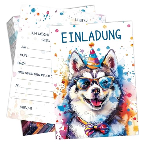 15x Glitzer Einladungskarte, Schnitzeljagd Hund für Kindergeburtstag Komplettset,Einladungskarten Kindergeburtstag, Hund Partyeinladungen, Einladungskarten Mädchen & Junge für Hund Party von Peysaitr