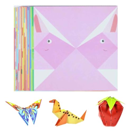 Buntes Origami-Set, 27 Muster, quadratisches Origami-Set, Kunst- und Bastelset, handgemachtes Origami-Papier für Kinder, Anfänger, Training und Schul-Bastelunterricht von Peysaitr