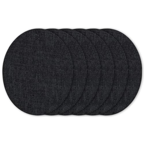 Denim-Reparaturflicken, zum Aufbügeln für Stoff, Stoffflicken für Jeans, Kleidungsreparatur und Dekoration, Schwarz, Größe 13,5 x 11 cm, 6 Stück von Peysaitr