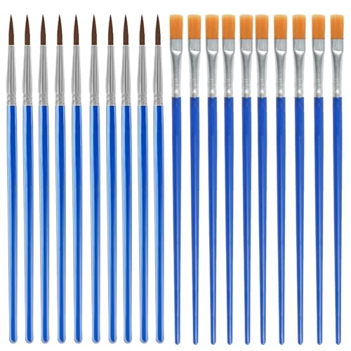 Pinsel-Set aus Nylon, 20-teilig, Pinsel-Set, Pinsel, kleine Pinsel, Pinsel-Set für Aquarellmalerei, Ölmalerei, Acrylmalerei, Steinmalerei (blau) von Peysaitr