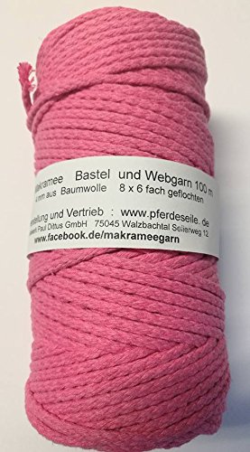 Makrameegarn Makramee Baumwollgarn Bastelgarn pink 200 Meter 4 mm von Pferdeseile_DE