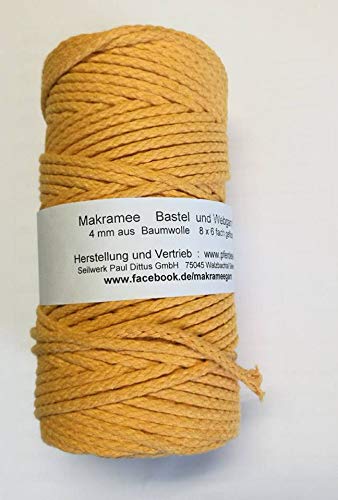 Makrameegarn Makramee Baumwollgarn Bastelgarn Mango 200 Meter 4 mm von Pferdeseile_DE