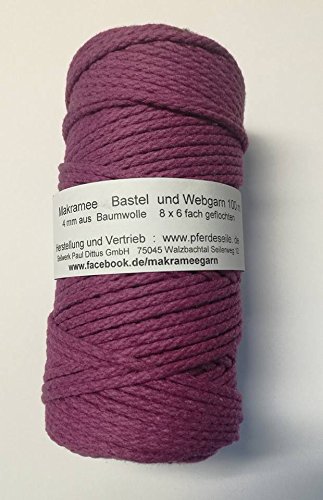 Makrameegarn Makramee Baumwollgarn Bastelgarn Violette 200 Meter 4 mm von Pferdeseile_DE