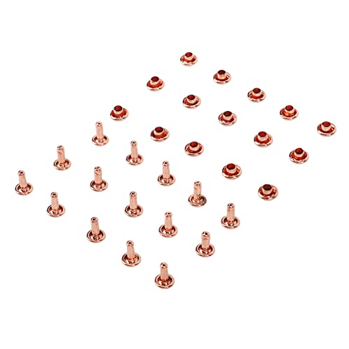 100 Sets Roségoldene Metallnieten, Nieten, Röhrenförmige Doppelnieten, Metallknöpfe, Rund, für Geldbörse, Tasche, Handtasche, Schuhe, Gürtel, Lederhandwerk (Fe6x8s-010) von Phefop