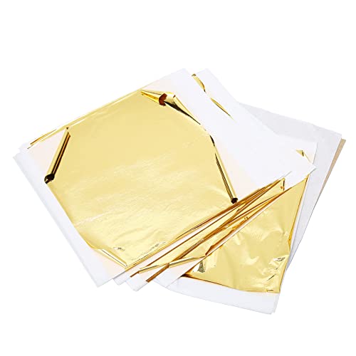 100 Stück Goldfolienblätter, Schneidbares, Faltbares Großes Goldfolienpapier Zum Vergolden, Basteln, Nagelkunst, Malen, Hcggbt7p4r von Phefop