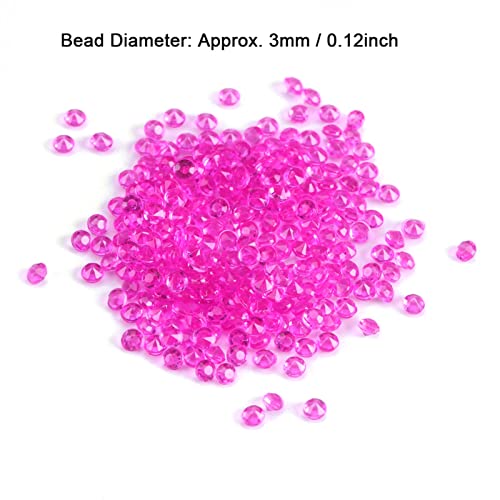 Acrylperlen Dekor DIY 1000 Stück Beutel Klare Acrylperlen Vasenfüller Luxuriöse Brillanz für Elegante Dekoration, Hochzeitsfeier DIY Handwerk (Rosenrot) von Phefop