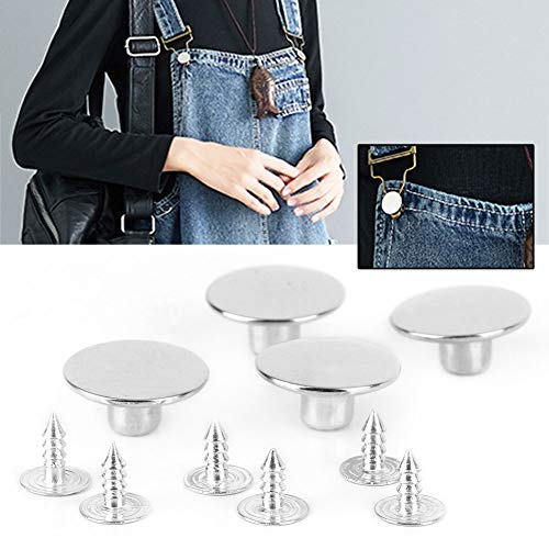 DIY-Metallknöpfe, DIY-Jeans-Metallknöpfe, DIY-Zubehör, 50 Stück, 20 Mm Jeansknöpfe, Metallknöpfe (20 mm hellweißer Jeansknopf) von Phefop