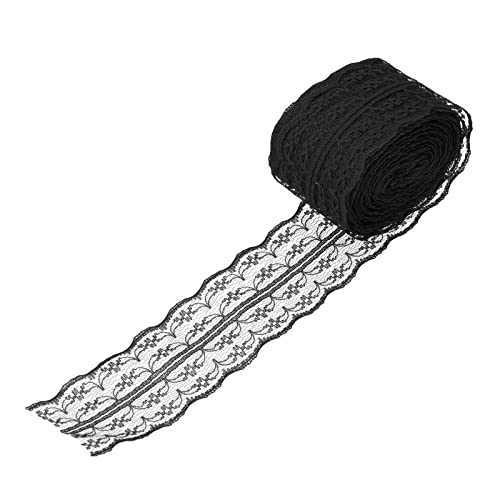 Nylon-Spitzenstoff, 10 Meter Lang, DIY-Spitzenbesatz Zum Nähen/Quilten/Flicken (BLACK) von Phefop