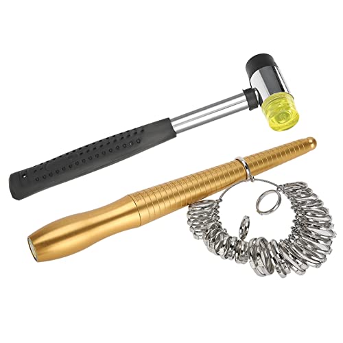 Ring Messwerkzeug Set Ring Dorn Sizer Set 3 Stücke Finger Messstab, Griff Hammer Ideal Schmuck Werkzeuge, Fr3v1z9gbw von Phefop