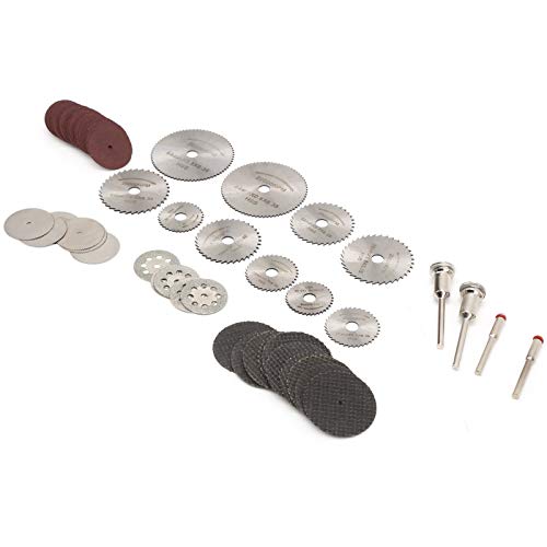 Schneidrad für Mini-Oberfräse, HSS-Kreissägeblatt, Schlitzmesser, Diamant-Trennscheibe, 65-teiliges Set, Trennscheiben-Durchmesser 22 Mm, 25 Mm, 32 Mm, 35 Mm, 44 Mm, von Phefop