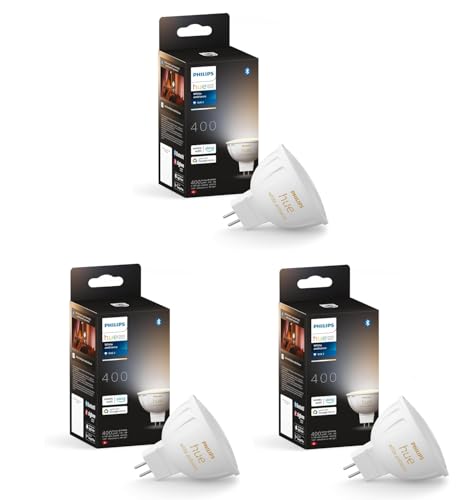 Philips Hue White Ambiance MR16 LED Lampe 3er Pack, dimmbare LED Lampen für das Hue Lichtsystem mit allen Weißtönen, smarte Lichtsteuerung über Sprache und App Philips Hue White Ambiance MR16 LED Lampe 3er Pack, dimmbare LED Lampen für das Hue Lichtsystem mit allen Weißtönen, smarte Lichtsteuerung über Sprache und App von Philips Hue