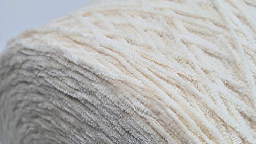 PhiloTeXX 1 Spule 2 Kg Chenille 14,20 €/kg creme100% Baumwoll Garn Stricken Kone Baumwoll stricken von PhiloTeXX