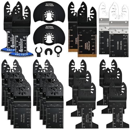 Philtool 27tlg Multitool Sägeblätter Set, Sägeblätter Oszillierwerkzeug Zubehör, Holz Kunststoff Metall Multifunktionswerkzeug Kompatibel mit Fein Dewalt Bosch Milwaukee und Mehr von Philtool