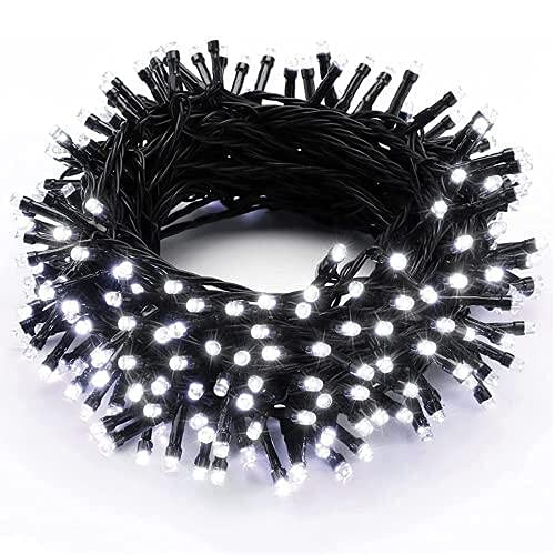 PhilzOps Lichterkette Weihnachten Aussen, 15M 100 LED Weihnachtsbaum Lichterkette mit Stecker 8 Modi Wasserdicht Outdoor Beleuchtung für Innen Zimmer Geländer Balkon Dekoration, Kaltweiß von PhilzOps