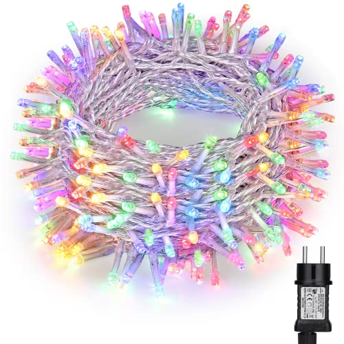 PhilzOps Weihnachtsbeleuchtung Außen, 20M 200 LED Bunt Indoor Deko Lichterkette Strom 8 Modi Wasserdicht Silberdraht Weihnachtsbaum Lichter für Geburtstag Party ​Innen Haushalt Zimmer Outdoor Garten von PhilzOps