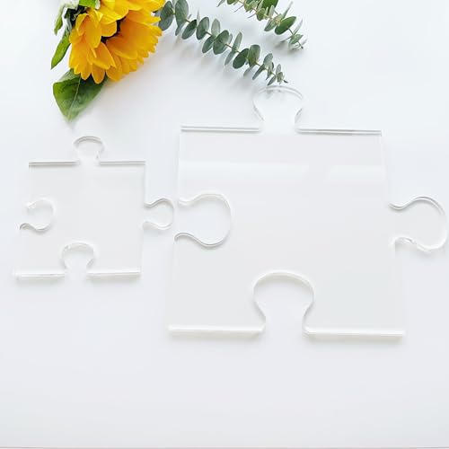 Puzzle-Untersetzer-Vorlagen, klare Acryl-Schablone, Holzbearbeitungsfräser-Schablone, 12,7 cm und 22,9 cm Größen (2er-Set) von Phocaea