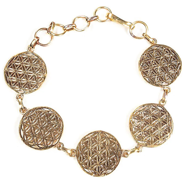 Armband "Blume des Lebens" in gold, 19cm von Phoenix Import