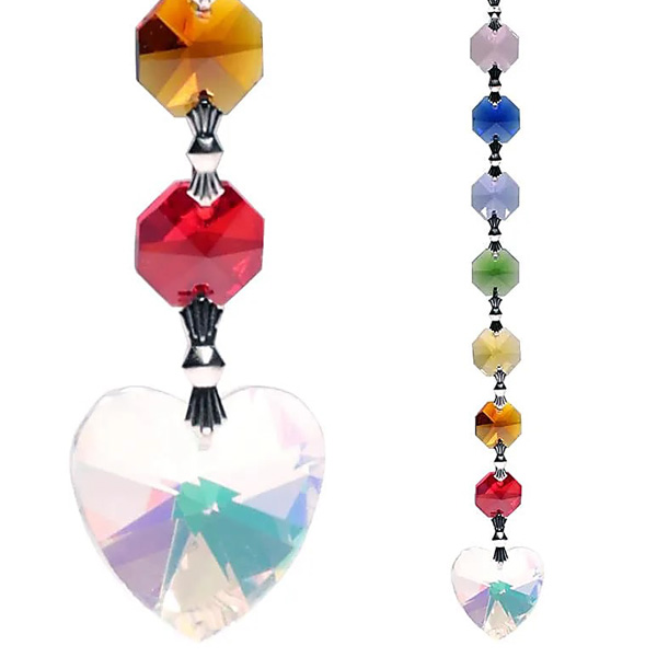 Aurora Herz Suncatcher, Sonnenfänger aus Kristallglas 19cm Fensterdeko von Phoenix Import