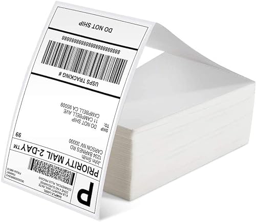 Phomemo Etiketten 4x6 500 Etiketten/Stapel, Versandetiketten Kompatibel mit MUNBYN, Polono Etikettendrucker, BPA-freie Thermoetiketten Selbstklebende für DHL, UPS, DPD-100 x 150 mm von Phomemo