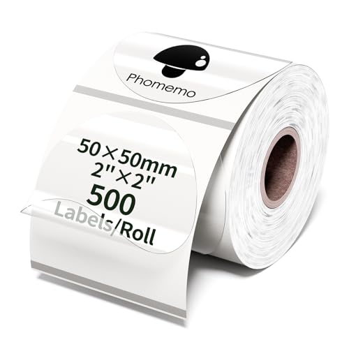 Phomemo Transparentes Thermo-Etikett 50x50mm,Runde Durchsichtige Etiketten Für D520BT/246BT Thermodrucker,Kompatibel mit Etikettendrucker mit Papierbehälter,Von Logo,Datums,Preis,etc(500Etiketten) von Phomemo