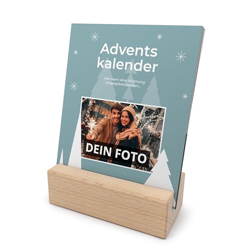 PhotoFancy® - Foto-Adventskalender mit Holz-Aufsteller – 24 Seiten Weihnachtskalender zum Umblättern - Design 2 von PhotoFancy