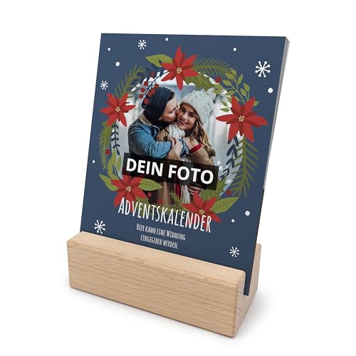 PhotoFancy® - Foto-Adventskalender mit Holz-Aufsteller – 24 Seiten Weihnachtskalender zum Umblättern - Design 4 von PhotoFancy