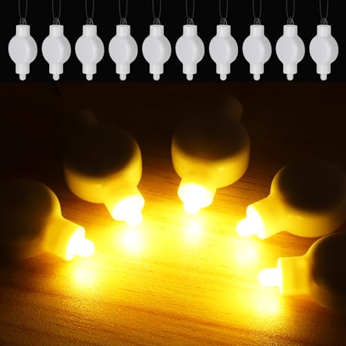 10 x LED Laternenlichter, LED Ballonlichter Warmweiß, Mini LED Lampions LED Papierlampe Lichterkette mit Batterie, Mini LED Licht für Hochzeit Deko, Party, Halloween, Weihnachten von Phyooest